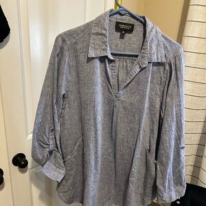 Jones New York Light Blue linen Women's Tunic
